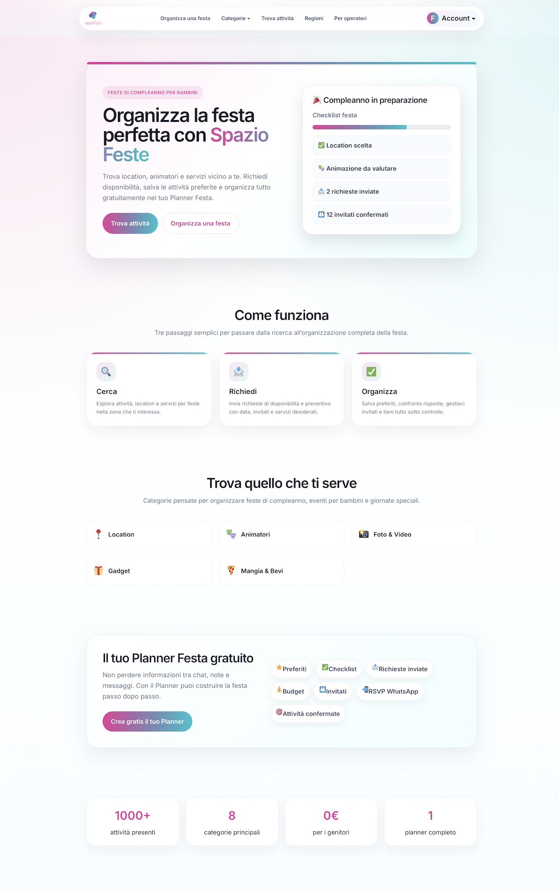 Homepage Spazio Feste